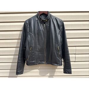 Vintage Leather Jacket Motorcycle Park V Womens Small 10 removable Lining